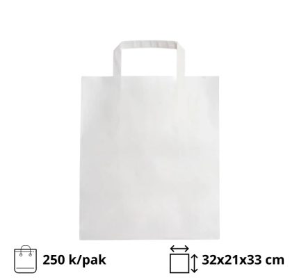 Papirnata vrećica sa ravnom ručkom 320х210х330 mm bijela 250 kom