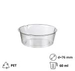 Posudica-razdjelnika PET 60 ml d=76 mm h=24 mm prozirna 150 kom