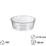 Posudica-razdjelnika PET 60 ml d=76 mm h=24 mm prozirna 150 kom