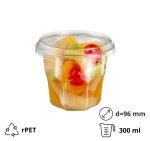 Posudica rPET Vintage 300ml d=96mm h=75mm prozirna za deserte/voće/salatu za poklopcem (komplet)