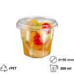 Posudica rPET Vintage 300ml d=96mm h=75mm prozirna za deserte/voće/salatu za poklopcem (komplet)