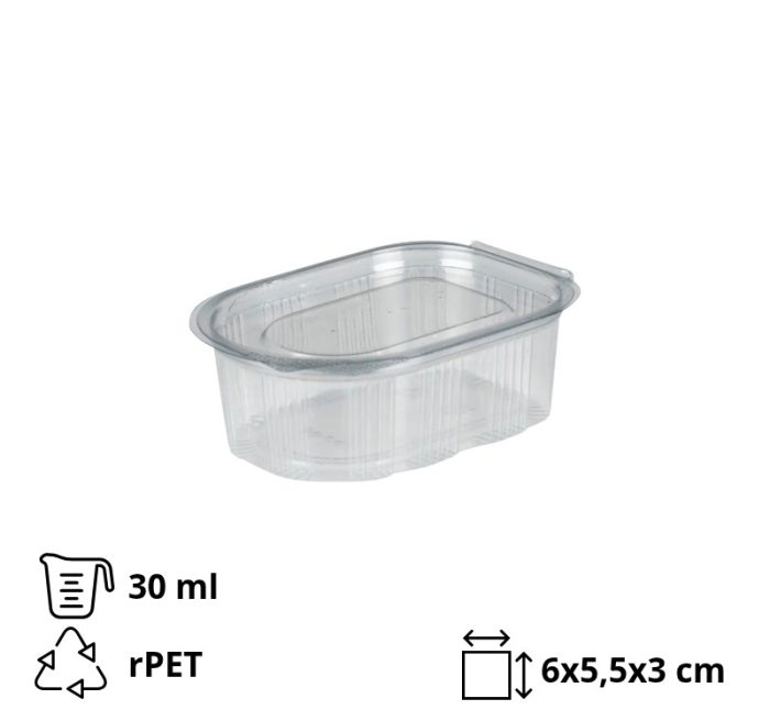Posuda za umake sa poklopcem rPET 50 ml prozirna 200 kom