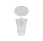 Čaša rPet 400 ml prozirna tvrde za poklopcem d=93 mm 50 kom (komplet)