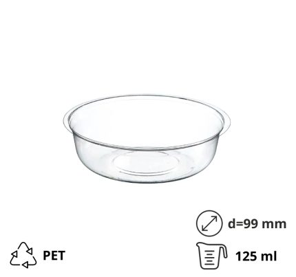 Posudica-razdjelnika PET d=99 mm h=24 mm prozirna 100 kom