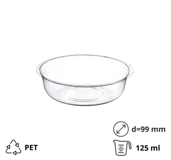 Posudica-razdjelnika PET d=99 mm h=24 mm prozirna 100 kom