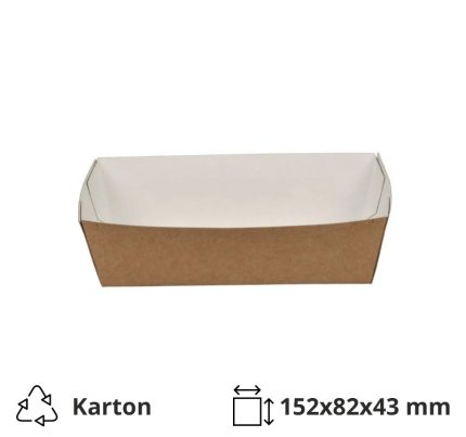 Papirnata plitica 157x82x43 mm (gornje dimenzije) kraft 90 kos