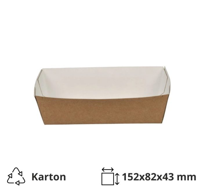 Papirnata plitica 157x82x43 mm (gornje dimenzije) kraft 90 kos