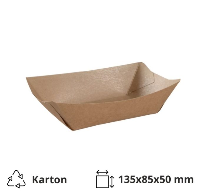 Papirnata plitica L 200x96x50 mm (gornje dimenzije) kraft 250 kos