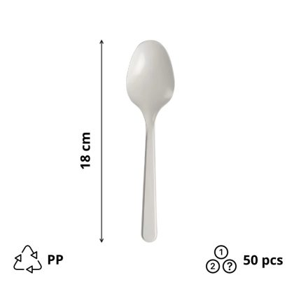 Plastična žlica PP 18 cm bijela 50 kom