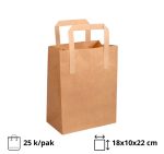 Papirnata vrećica sa ravnom ručkom 180х100х220 mm kraft 25 kom