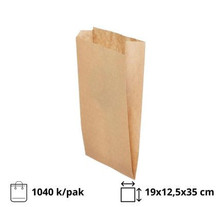 Papirnata vrećica 190х125х350 mm kraft, 1040 kom 1040 kom