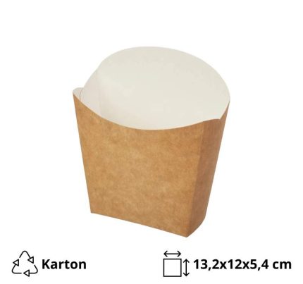 Kutija za pomfrit Fry 132х120х54 mm kraft 50 kom