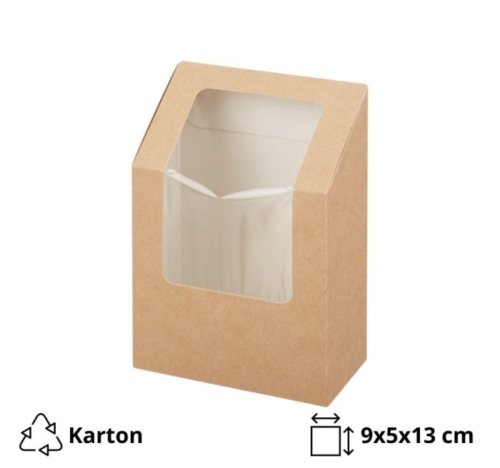 Posuda za wrap/tortilje s folijom 90x50x130 mm kraft 50 kom
