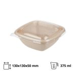 Posuda PULP Sabert 375 ml 130x130x50 mm kraft za poklopcem, 50 kom (komplet)
