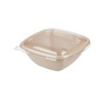 Posuda PULP Sabert 375 ml 130x130x50 mm kraft za poklopcem, 50 kom (komplet)