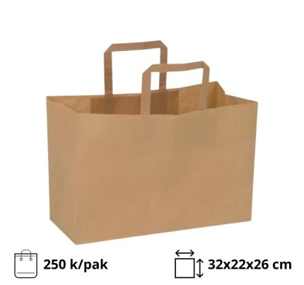 Papirnata vrećica sa ravnom ručkom 320х220х270 mm kraft 250 kom