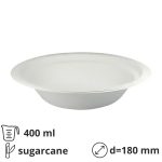 Tanjur BIO (sugarcanes) duboko 400 ml d=180 mm bijela 50 kom