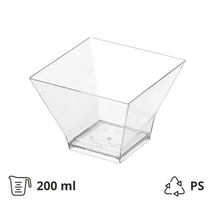 Fingerfood posudica PS 200 ml 70х70х70 mm Pagoda prozirna 50 kom