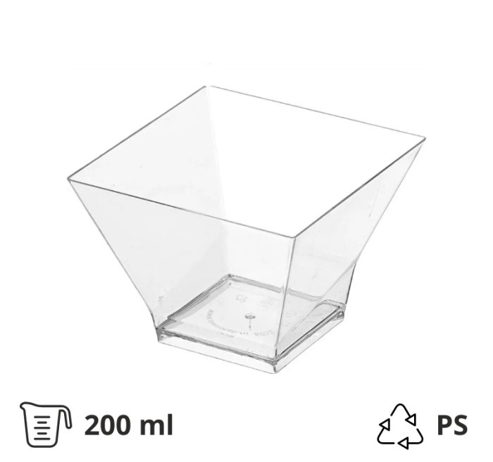 Fingerfood posudica PS 200 ml 70х70х70 mm Pagoda prozirna 50 kom