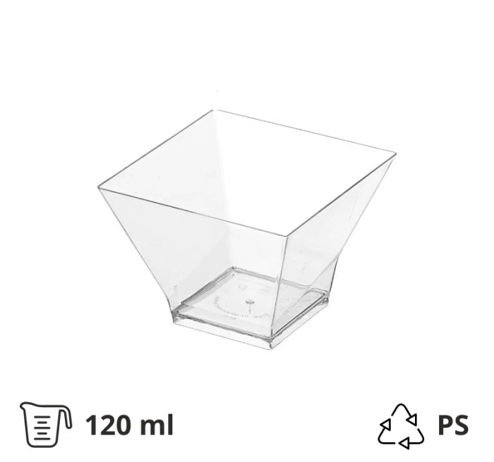 Fingerfood posudica PS 120 ml 60х60х60 mm Pagoda prozirna 50 kom