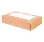 Papirnata posuda s prozorom ECO TABOX 1000 ml 200x120x40 mm kraft 25 kom