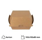 Kutija za hamburger 102x105x80 mm kraft 50 kom