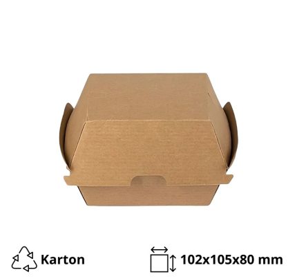 Kutija za hamburger 102x105x80 mm kraft 50 kom