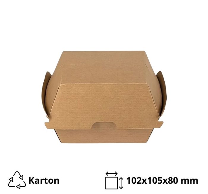 Kutija za hamburger 102x105x80 mm kraft 50 kom