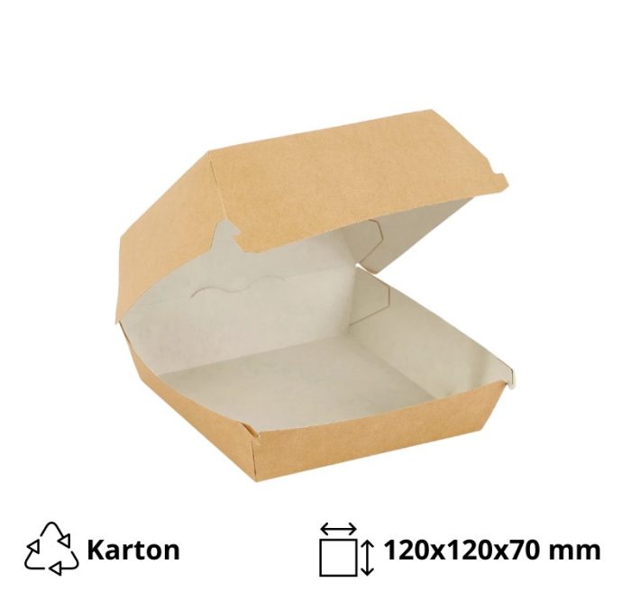Kutija za hamburger 120x120x70 mm kraft 50 kom