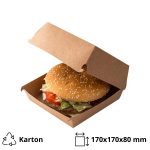 Kutija za hamburger 170x170x80 mm kraft/kraft 100 kom
