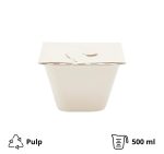 Posuda PULP Sabert 130х130х70mm, 500ml kraft 150 kom