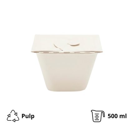 Posuda PULP Sabert 130х130х70mm, 500ml kraft 150 kom