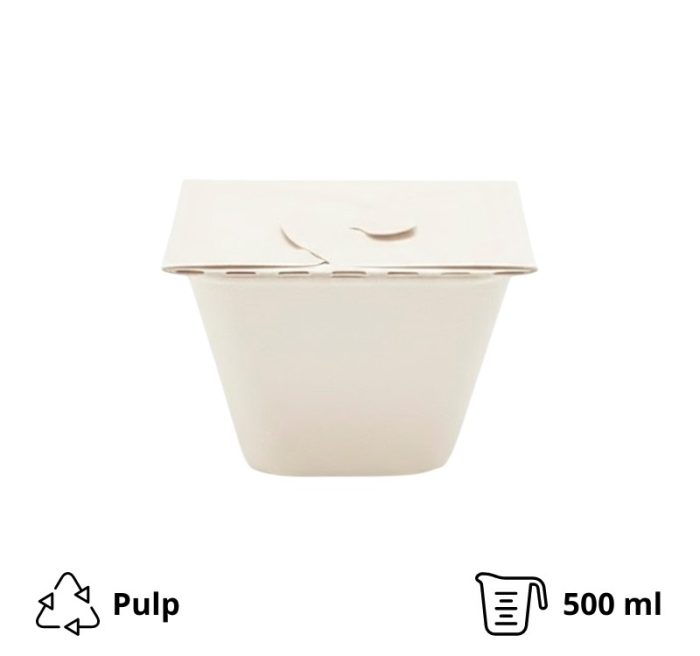 Posuda PULP Sabert 130х130х70mm, 500ml kraft 150 kom