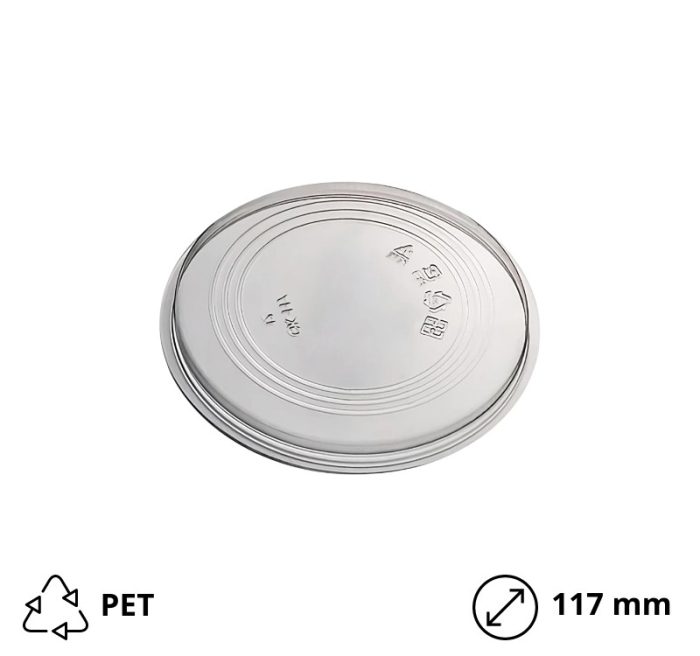 Pokrov PET d=117 mm (za posodico 250,350,500,700-750 ml)  50 kom