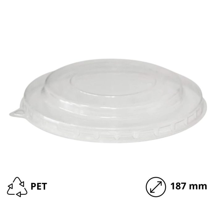 Poklopac PET za papirnatu posudu 1000 ml d=187 mm proziran 25 kom