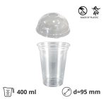 Čaša rPET 400 (380) ml d=95 mm h=120 mm za poklopcem 50 kom (komplet)