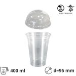 Čaša rPET 400 (380) ml d=95 mm h=120 mm za poklopcem 50 kom (komplet)