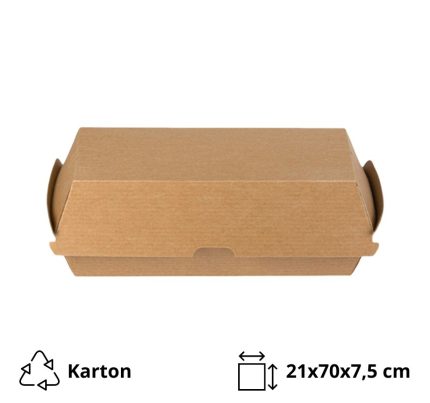 Kutija HOT-DOG BIO  210x70x75 mm kraft 50 kom