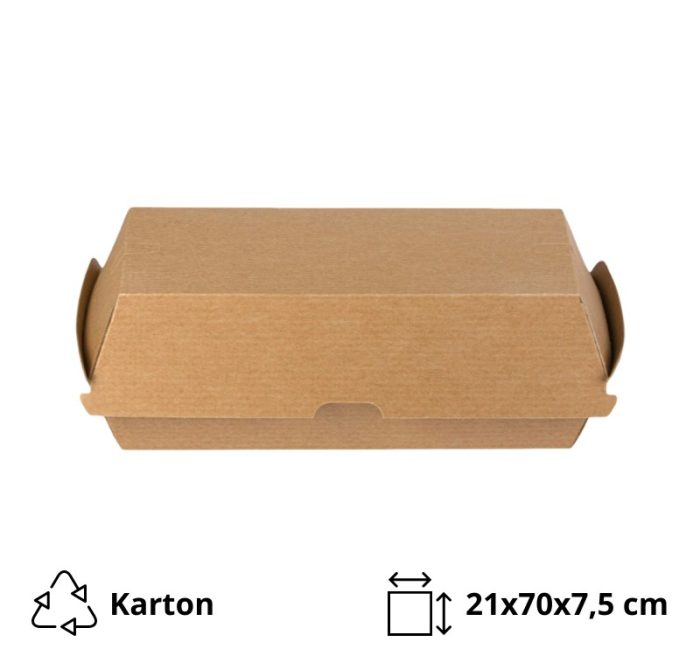 Kutija HOT-DOG BIO  210x70x75 mm kraft 50 kom