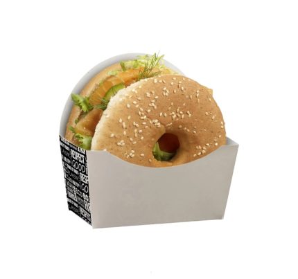 Burger/Bagel ambalaža 120x50x120mm, Black&White 50 kom