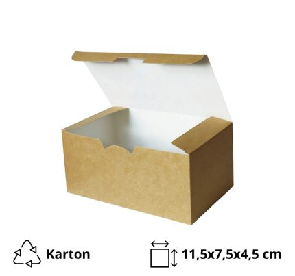 Papirnata posuda NAGGETS/TAKE AWAY 115х75х45 mm kraft 50 kom