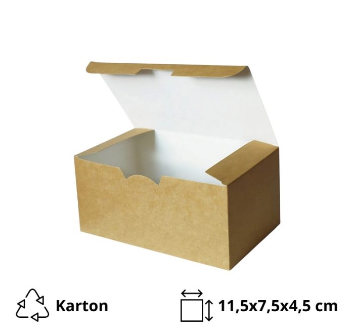 Papirnata posuda NAGGETS/TAKE AWAY 115х75х45 mm kraft 50 kom