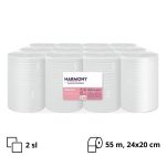 Papirnati ručnici Paloma 2 sl 55 m, list 24×20 cm, centralno izvlačenje sa perforacijom, bijeli 12 rol
