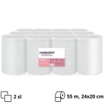 Papirnati ručnici Paloma 2 sl 55 m, list 24x20 cm, centralno izvlačenje sa perforacijom, bijeli 12 rol