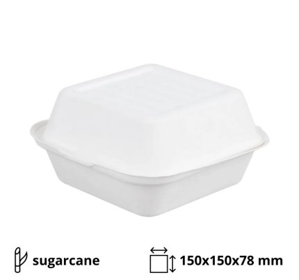 Kutija za humburger PULP ECO 150x150x78 mm bijela 50 kom