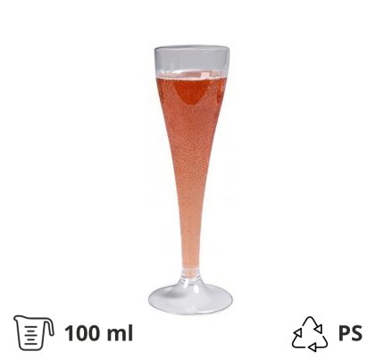 Čaša za šampanjac PS 100 ml prozirna 12 kom