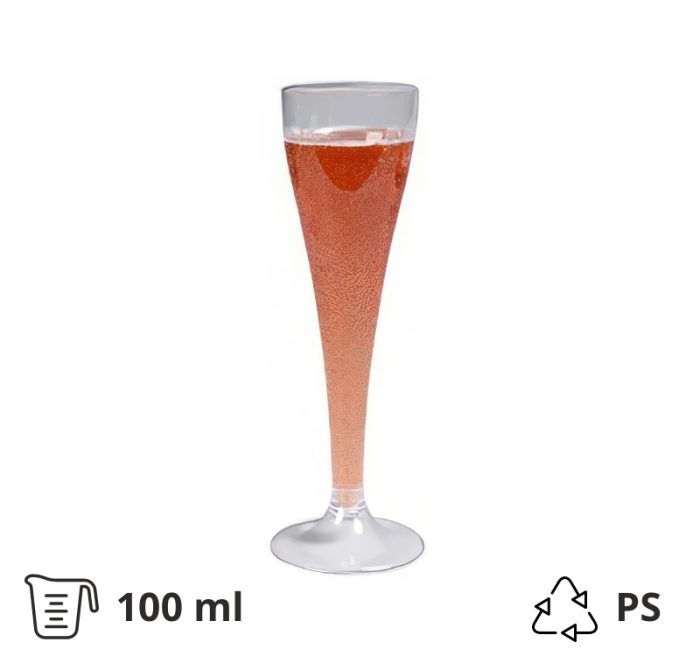 Čaša za šampanjac PS 100 ml prozirna 12 kom