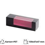 Papirnata posuda s prozorom za deserte 6 "Makaron" 159x47x47 mm Crna 10 kom