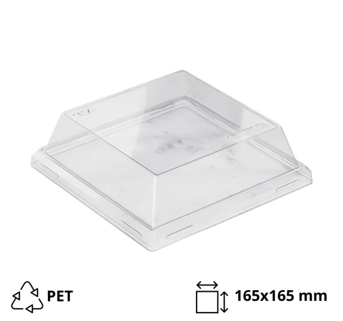 Poklopac za posudu OneClick 165x165mm, proziran, h=40 mm 50 kom