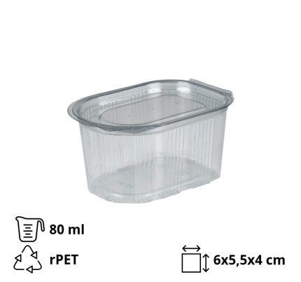 Posuda za umake sa poklopcem rPET 80 ml prozirna 100 kom